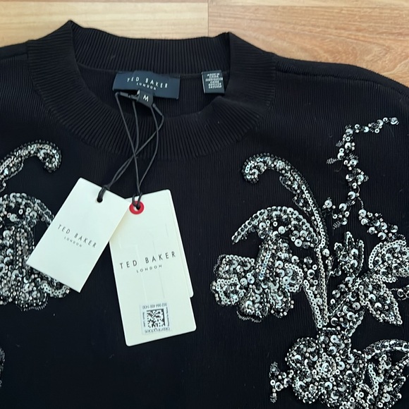 Ted Baker Black Embellished Sequin Sweater - Picture 6 of 16